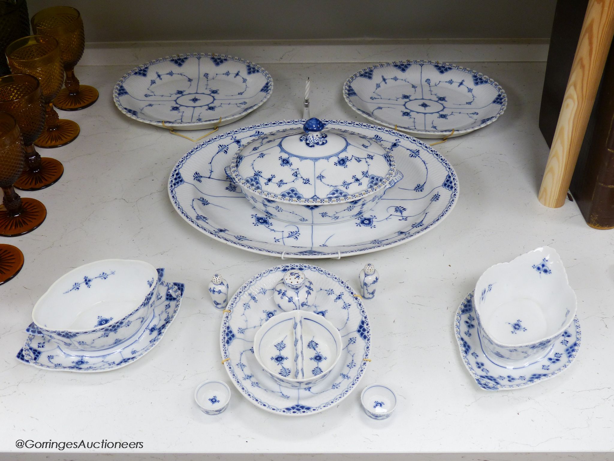 A Royal Copenhagen onion pattern part dinner service